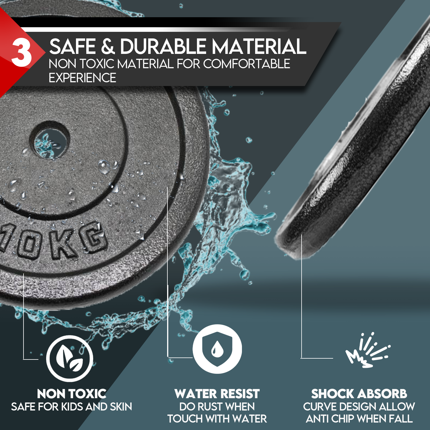 Standard Cast Iron Weight Plate (5kg) - Image 6